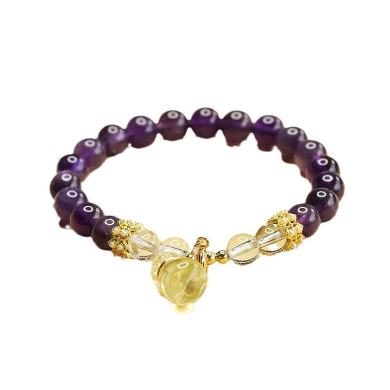 Natural Amethyst Citrine Purse Bracelet For Women